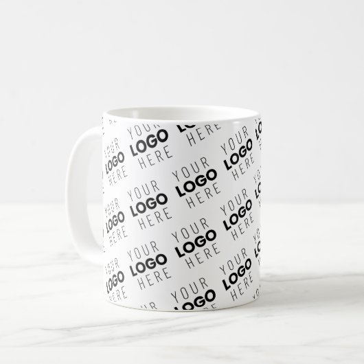 Mug Your Logo Simple Repeating Diagonal Pattern (Devant gauche)