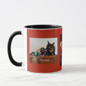 Mug Your Pet or Pets 3 Photos, 3 Names, Red Background (Gauche)