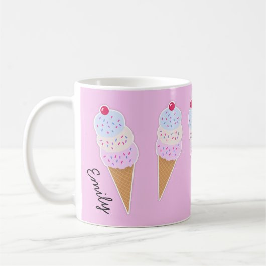 Mug Yummy Icecream Cone Musique personnalisée (Gauche)