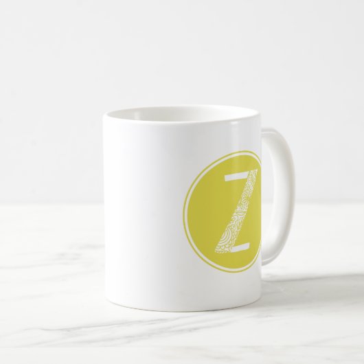 Mug Z Monogramme floral initial (Devant droit)