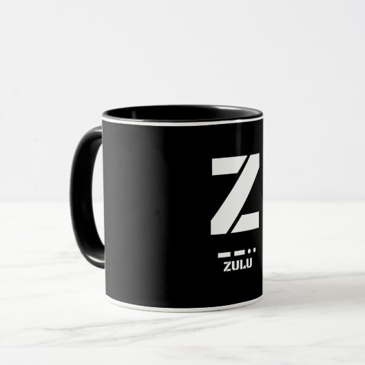 Mug Z(Zulu) OTAN Alphabet phonétique et code morse (Devant gauche)