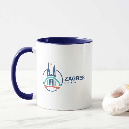 Mug Zagreb Croatie Europe (Avec donut)