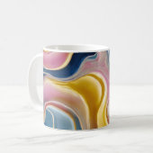 Mug « Zahara ». Tourbillons de bleus, rose et sable (Devant gauche)