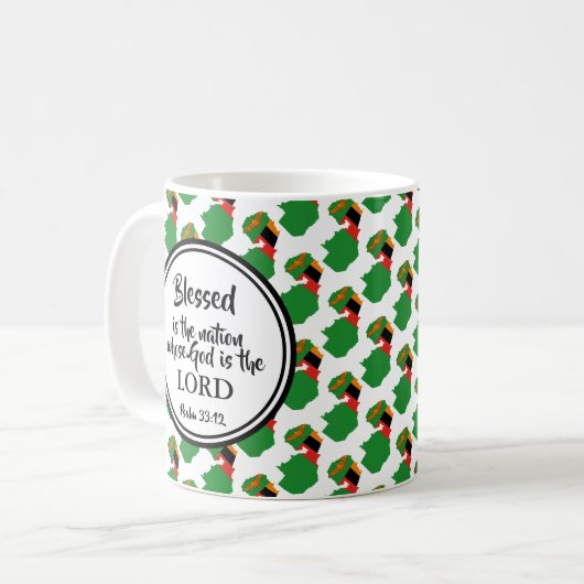 Mug ZAMBIA Monogram Blessed Nation Cadeau (Devant gauche)