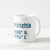 Mug Zaporizhzhia Latitude & Longitude désistée (Devant droit)