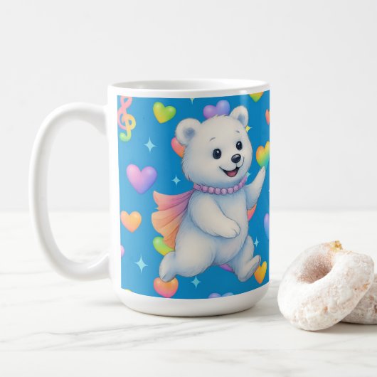 Mug Zarah the Dancing Polar Bear Custom Party Cups (Avec donut)