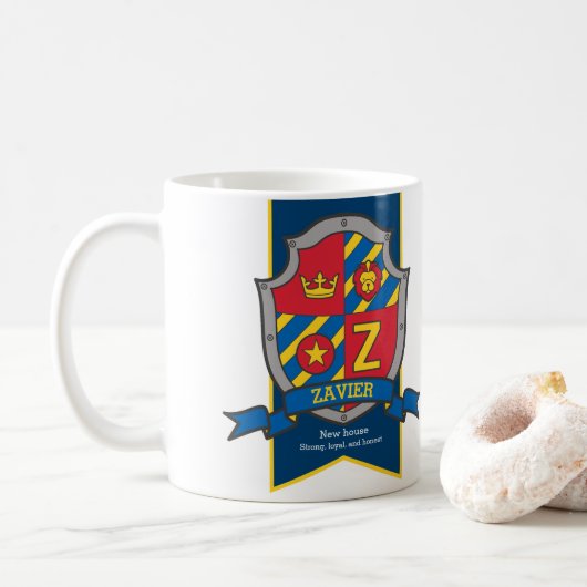 Mug Zavier lettre Z chevalier heraldique nom (Avec donut)