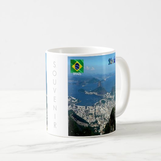 Mug zBR023 panorama de RIO DE JANEIRO, Brésil, (Devant droit)