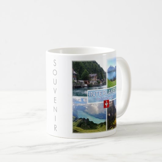 Mug zCH051 INTERLAKEN Lake Thun Thunerse Swiss, (Devant droit)
