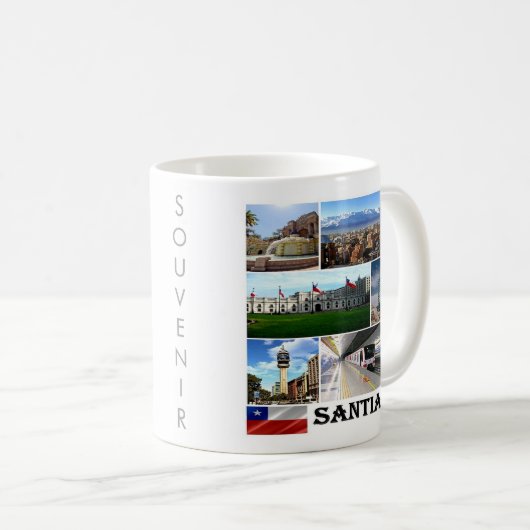 Mug zCL021 SANTIAGO, Mosaïque, Chili, Amérique, (Devant droit)