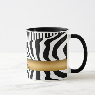 Mug Zebra et rayures nommés