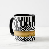 Mug Zebra et rayures nommés (Devant gauche)