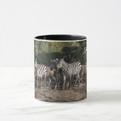 Mug Zebra Herd Personnaliser Nom Black Interior Cadeau (Centre)