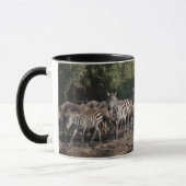 Mug Zebra Herd Personnaliser Nom Black Interior Cadeau (Gauche)
