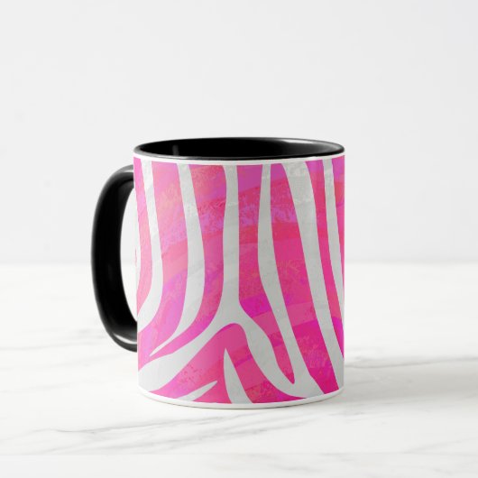 Mug Zebra Hot Pink et White Print (Devant gauche)
