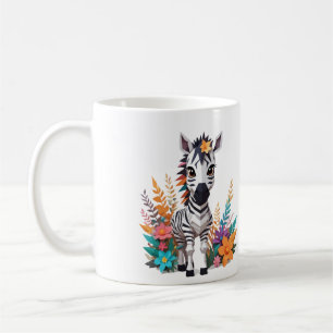 Mug Zebra Jouer adorable animal amusant coloré Joyeux
