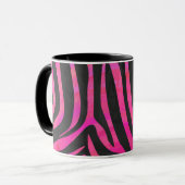 Mug Zebra noir et rose chaud (Devant gauche)