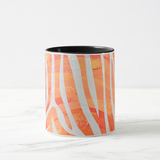 Mug Zebra Orange and White Print (Centre)