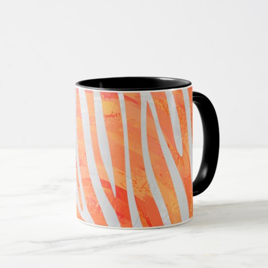 Mug Zebra Orange and White Print (Devant droit)