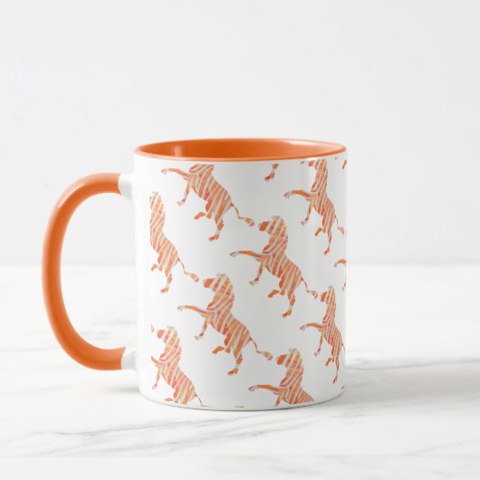 Mug Zebra Orange et Silhouette blanche (Gauche)