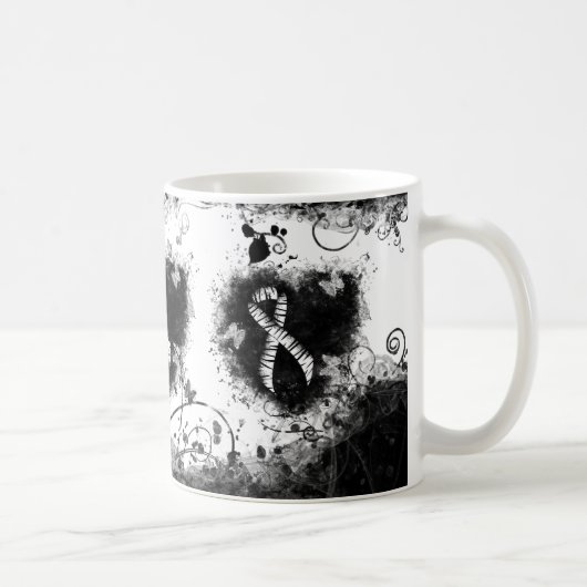 Mug Zebra Print Ribbon Grunge Heart (Droite)