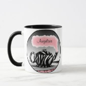 Mug Zebra Print Teapot rose Musique personnalisée (Gauche)