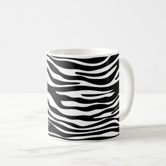 Mug Zebra Print, Zebra Stripes, Noir Et Blanc (Devant droit)