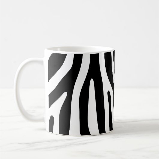 Mug Zebra rayures motif noir & blanc + vos idées (Gauche)