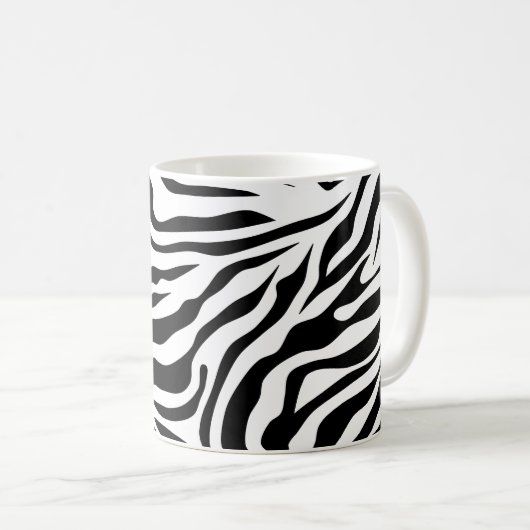 Mug Zebra Stripes Poster de animal sauvage noir et bla (Devant droit)