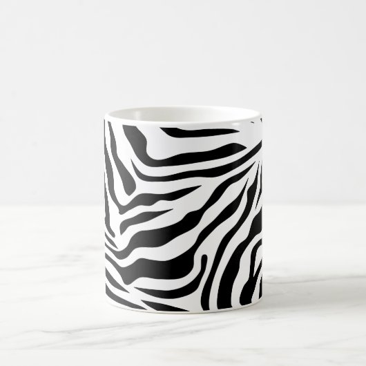 Mug Zebra Stripes Poster de animal sauvage noir et bla (Centre)