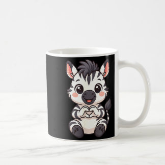 Mug Zebra with heart women girls kids heart cute zebra
