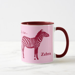 Mug Zèbre - Bourgogne et rose