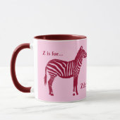 Mug Zèbre - Bourgogne et rose (Gauche)