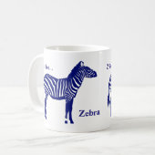Mug Zèbre - Cobalt Bleu et Blanc (Devant gauche)