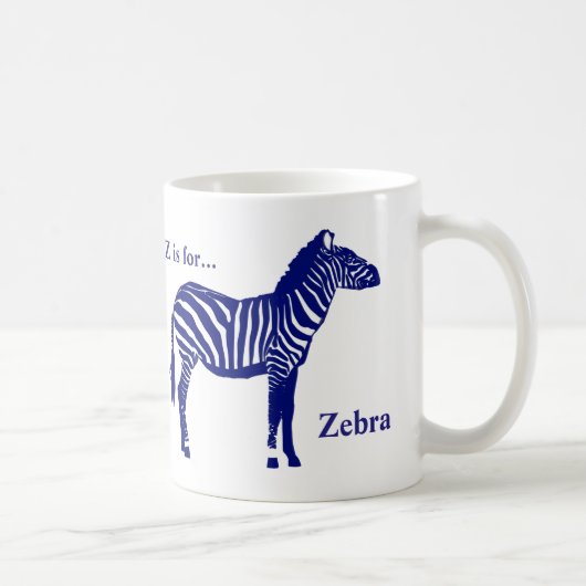 Mug Zèbre - Cobalt Bleu et Blanc (Droite)