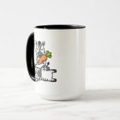 Mug Zèbre joyeux mignon avec un carrotte dessin animé  (Devant gauche)