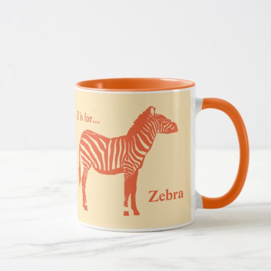 Mug Zèbre - Mandarin et orange clair (Droite)