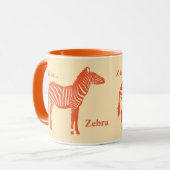 Mug Zèbre - Mandarin et orange clair (Devant gauche)