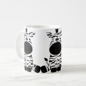Mug Zèbre mignon, drôle, heureux de bande dessinée. (Devant gauche)