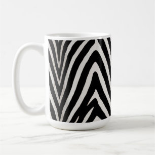 Mug 🖤 Zèbre Noir et Blanc Gras Style Moderne 🖤