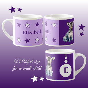 Mug zèbre pour enfants nom personnalisé violet