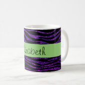 Mug Zèbre pourpre, Zèbre Parties scintillant, Stripes, (Devant droit)