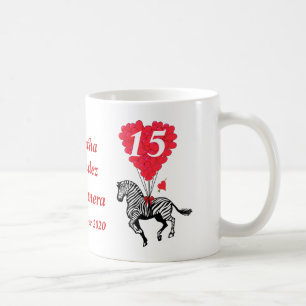 Mug Zèbre romantique personnalisée Quinceanera
