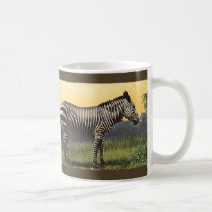 Mug Zèbre vintage dans la savane africaine, animal sau