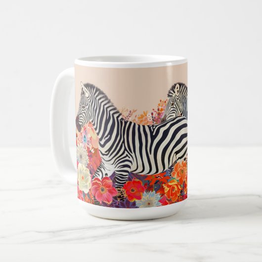 Mug Zèbres Dans Les Fleurs (Devant gauche)