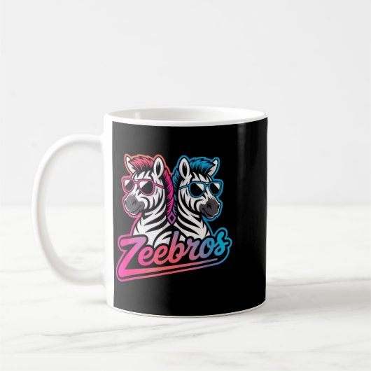Mug Zeebros Cute Zebra Duo Design For Zebros Lovers  (Gauche)