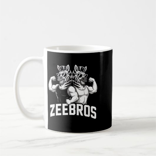 Mug Zeebros Cute Zebra Duo Design For Zebros Lovers  (Gauche)
