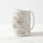 Mug Zen Cream White Cocoa Brown Zebra Imprimer (Devant droit)