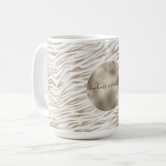 Mug Zen Cream White Cocoa Brown Zebra Imprimer (Devant gauche)