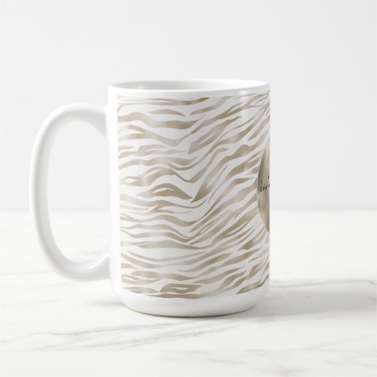 Mug Zen Cream White Cocoa Brown Zebra Imprimer (Gauche)